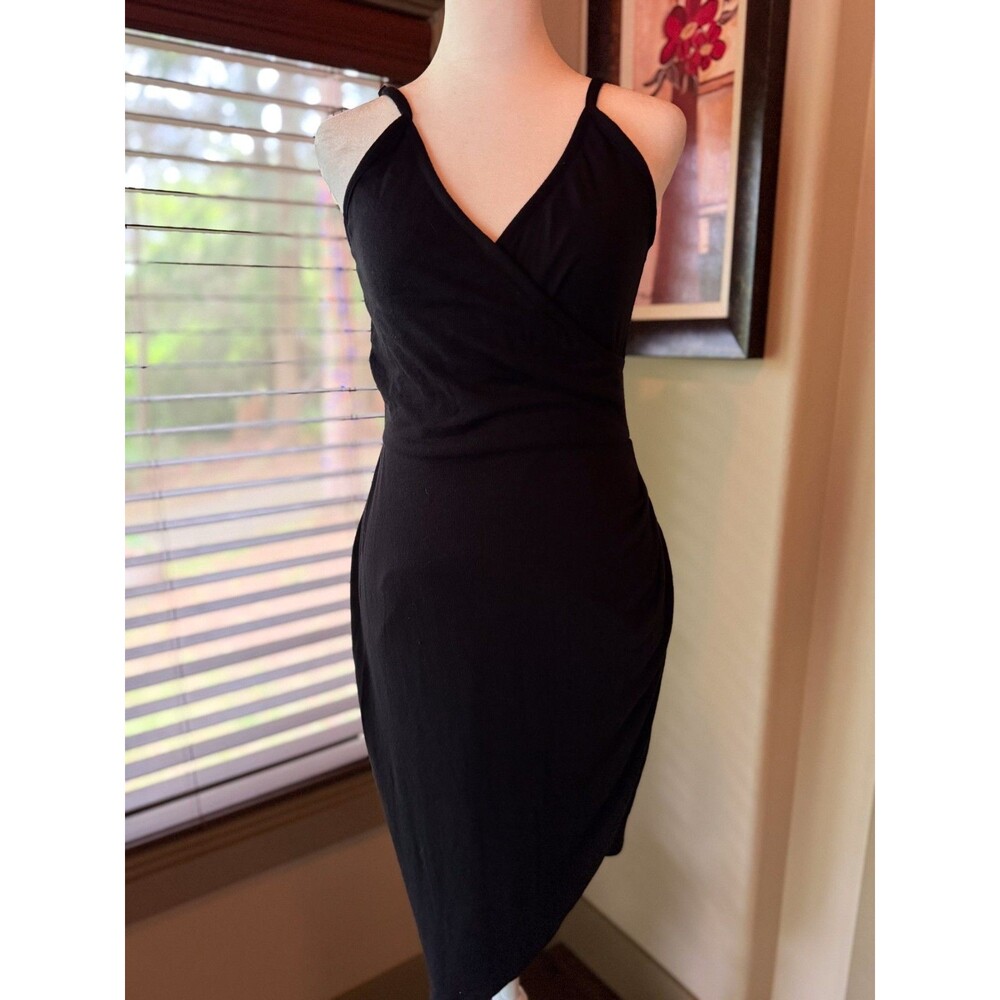 NWT 41 Hawthorn Fraidy Knit Surplice Little Black Dress Size Small